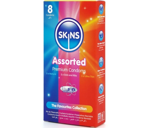 SKINS - ASSORTED PREMIUM CONDOMS PACK 8