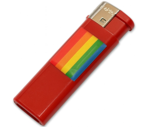 PRIDE - LIGHTER RED WITH LGBT FLAG