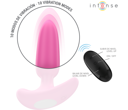 INTENSE - ROSS ANAL PLUG 10 VIBRATIONS PINK REMOTE CONTROL