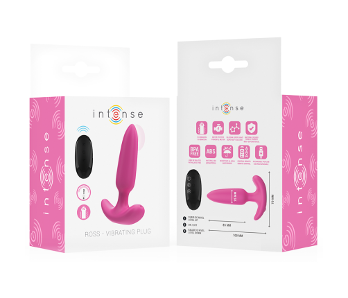 INTENSE - ROSS ANAL PLUG 10 VIBRATIONS PINK REMOTE CONTROL