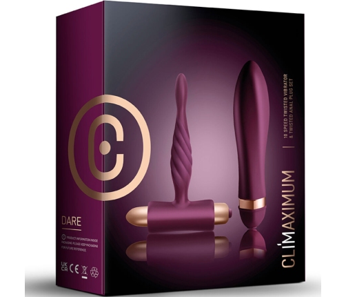 CLIMAXIMUM - DARE KIT TWISTED VIBRATOR + ANAL PLUG BEGINNER