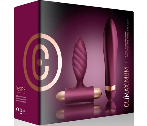 CLIMAXIMUM - DESIRE KIT TWISTED VIBRATOR + ANAL PLUG