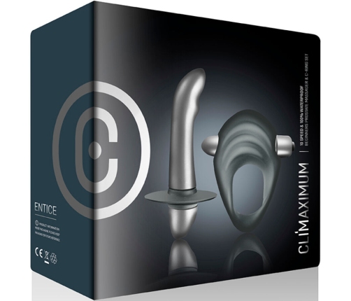 CLIMAXIMUM - ENTICE KIT COCK RING + PROSTATE VIBRATOR BEGINNERS