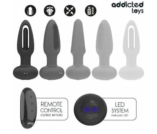 ADDICTED TOYS - ANAL PLUG WITH VIBRATING TONGUE AND REMOTE CONTROL