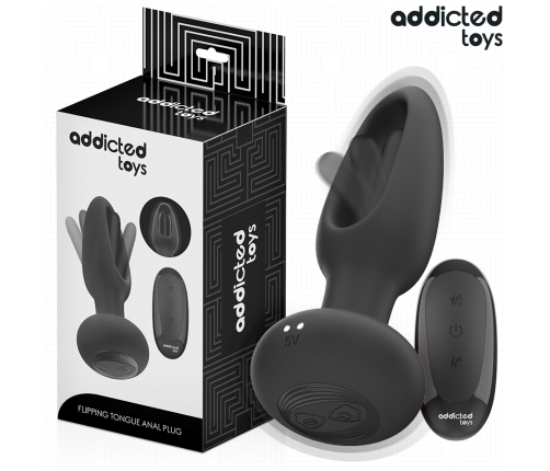 ADDICTED TOYS - ANAL PLUG WITH VIBRATING TONGUE AND REMOTE CONTROL
