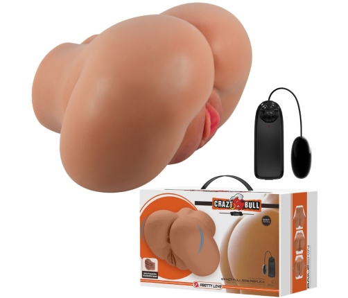 CRAZY BULL - LUNA VIBRATOR BUTT WITH REALISTIC VAGINA AND ANUS CONTROL REMOTO