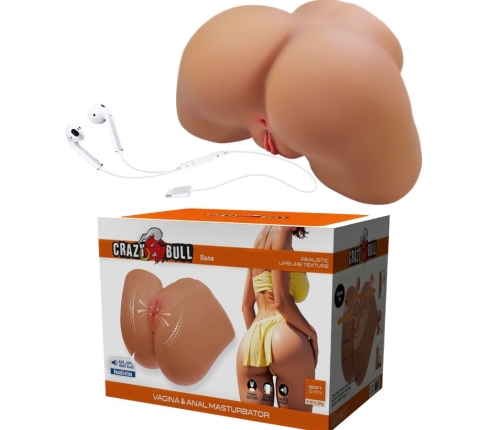 CRAZY BULL - ILANA REALISTIC FEMALE BUTT VIBRATOR AND SUCKER WITH SOUND 6.8 KG
