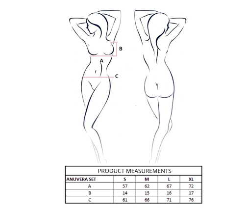 PASSION - ANUVERA BRA + THONG SET BLACK L/XL