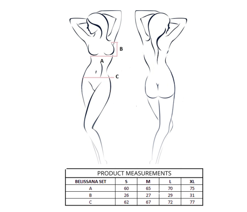 PASSION - BELISSANA BRA + THONG SET BLACK L/XL