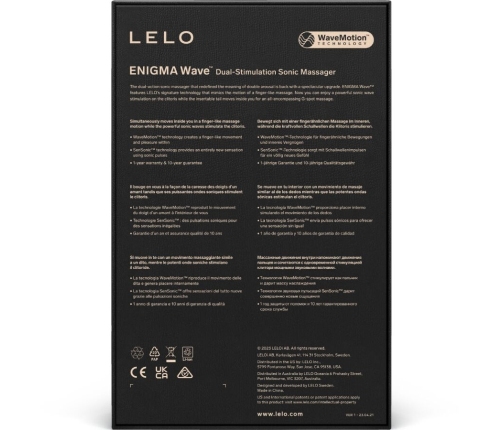 LELO - ENIGMA WAVE MASAJEADOR TRIPLE VIBRACIÓN NEGRO