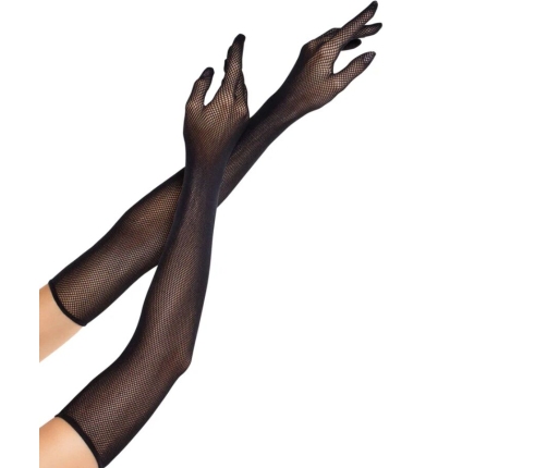 LEG AVENUE - OPERA LONG FISHNET GLOVES BLACK