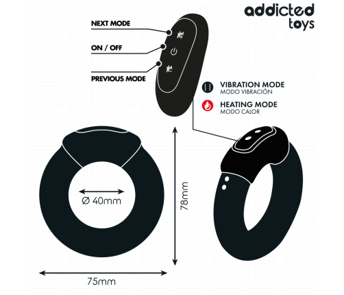 ADDICTED TOYS - HEATING EFFECT VIBRATING COCK RING REMOTE CONTROL