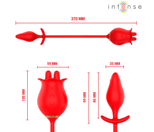 INTENSE - MELANIE DOUBLE CLITORIS STIMULATOR WITH ZIGZAG TONGUE