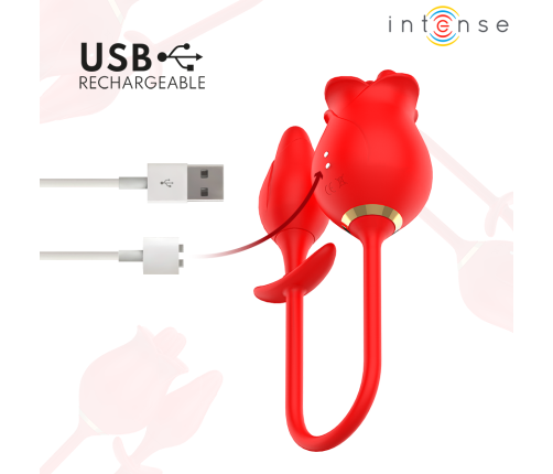 INTENSE - MELANIE DOUBLE CLITORIS STIMULATOR WITH ZIGZAG TONGUE