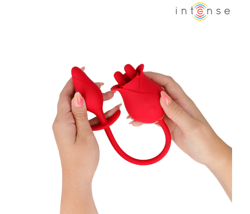 INTENSE - MELANIE DOUBLE CLITORIS STIMULATOR WITH ZIGZAG TONGUE