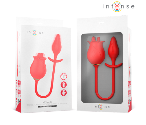 INTENSE - MELANIE DOUBLE CLITORIS STIMULATOR WITH ZIGZAG TONGUE