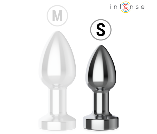 INTENSE - VIBRATING METAL ANAL PLUG WITH LED LIGHTS AND REMOTE CONTROL - SIZE S