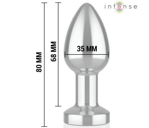 INTENSE - VIBRATING METAL ANAL PLUG WITH LED LIGHTS AND REMOTE CONTROL - SIZE S
