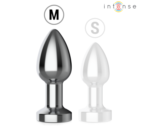 INTENSE - VIBRATING METAL ANAL PLUG WITH LED LIGHTS AND REMOTE CONTROL - SIZE M