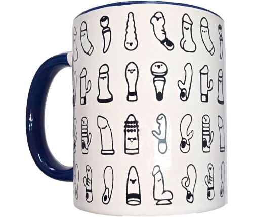 DIABLO PICANTE - WHITE VIBRATORS MUG WITH BLUE HANDLE 370 ML