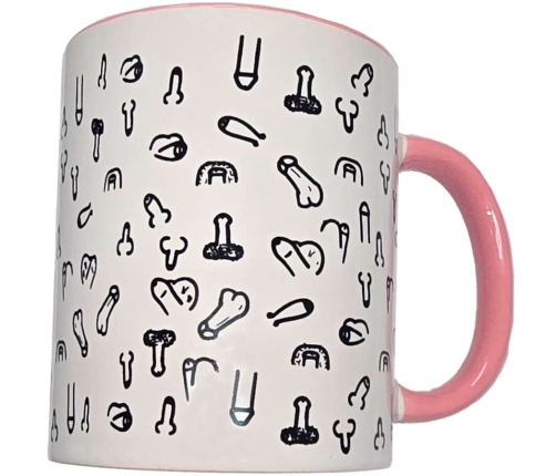 DIABLO PICANTE - WHITE PENIS MUG WITH PINK HANDLE 370 M
