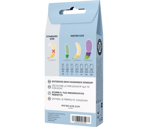 MISTER SIZE - TEST SET 3 DIFFERENT SIZED CONDOMS + MEASURING TAPE