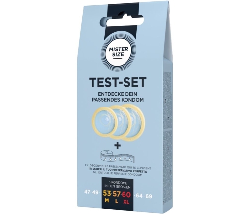 MISTER SIZE - TEST SET 3 DIFFERENT SIZED CONDOMS + MEASURING TAPE