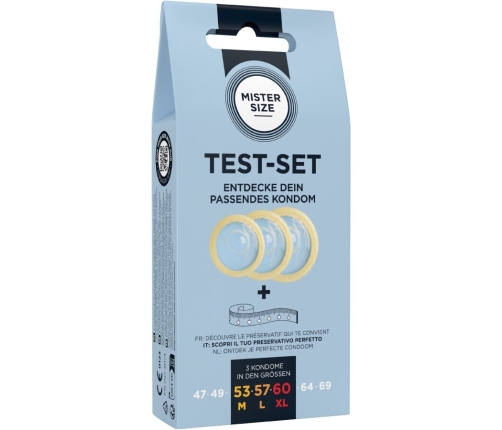 MISTER SIZE - TEST SET 3 DIFFERENT SIZED CONDOMS + MEASURING TAPE