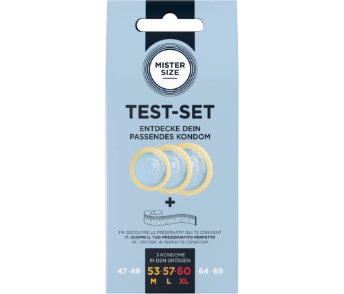 MISTER SIZE - TEST SET 3 DIFFERENT SIZED CONDOMS + MEASURING TAPE