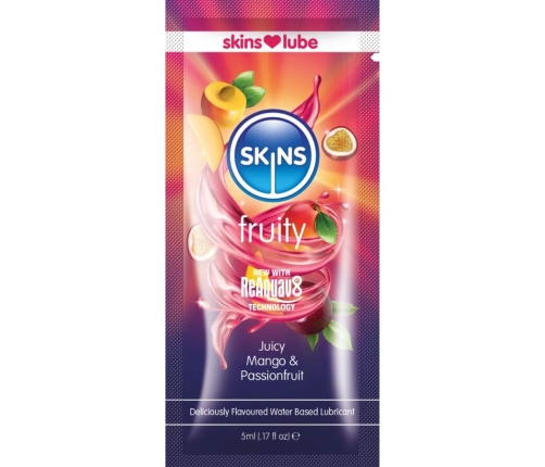 SKINS - FRUITY WATER-BASED LUBRICANT MANGO & PASSION FRUIT SINGLE-DOSE 5 ML