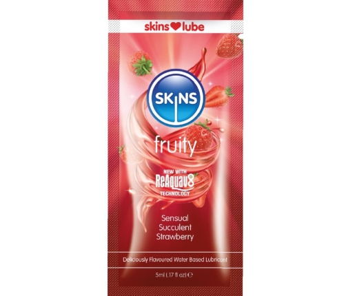 SKINS - FRUITY WATER-BASED LUBRICANT STRAWBERRY SINGLE-DOSE 5 ML