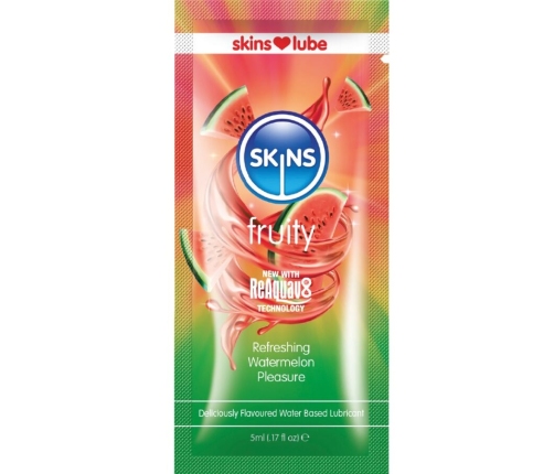SKINS - FRUITY WATER-BASED LUBRICANT WATERMELON SINGLE-DOSE 5 ML
