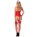LIVCO CORSETTI FASHION - LIMPID SNOWFLAKES LC 90604 BODY + STOCKINGS + CHRISTMAS HEADBAND S/M