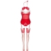 LIVCO CORSETTI FASHION - LIMPID SNOWFLAKES LC 90604 BODY + STOCKINGS + CHRISTMAS HEADBAND L/XL