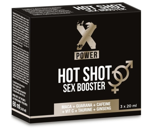 X POWER - HOT SHOT SEX BOOSTER INCREASE LIBIDO 3 X 20 ML