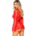 LEG AVENUE - 86123 TEDDY + GARTER ROBE SET RED SIZE S