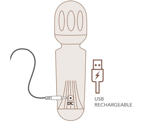 ROCKS-OFF - MINI RECHARGEABLE WAND 16 FUNCTIONS BLACK TULIP