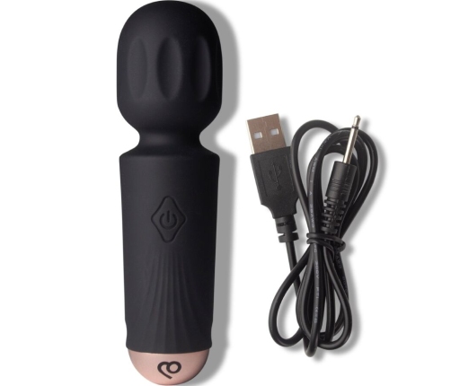ROCKS-OFF - MINI RECHARGEABLE WAND 16 FUNCTIONS BLACK TULIP