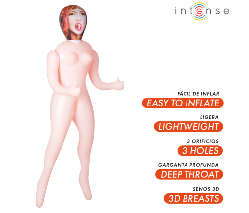 INTENSE DOLLS - SCARLETT INFLATABLE DOLL WITH THREE ORIFICES