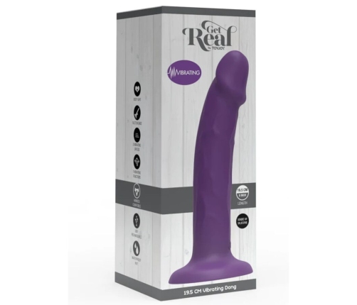 GET REAL - DILDO REALISTA VIBRADOR DE SILICONA MORADO 19.5 CM