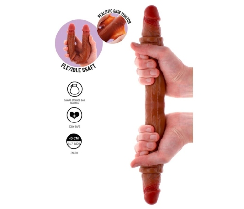 GET REAL - DOUBLE-ENDED SILICONE DILDO CARAMEL 40 CM