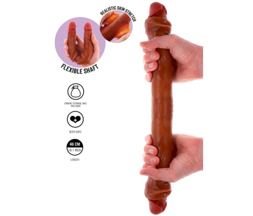 GET REAL - DOUBLE-ENDED SILICONE DILDO CARAMEL 46 CM