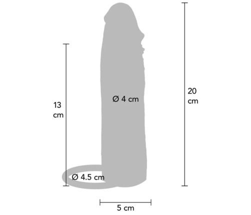 GET REAL - HYDRATED SKIN SILICONE PENIS SLEEVE CARAMEL 20 CM