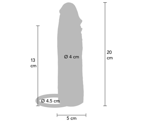 GET REAL - HYDRATED SKIN SILICONE VIBRATING PENIS SLEEVE CARAMEL 20 CM