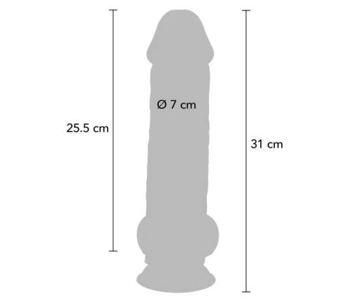 GET REAL - PENE REALÍSTICO DELUXE CON TESTÍCULOS EXTRA GRUESO 31 CM