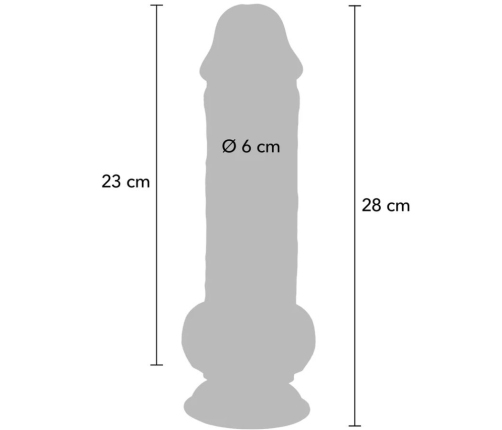 GET REAL - PENE REALÍSTICO DELUXE CON TESTÍCULOS EXTRA GRUESO 28 CM