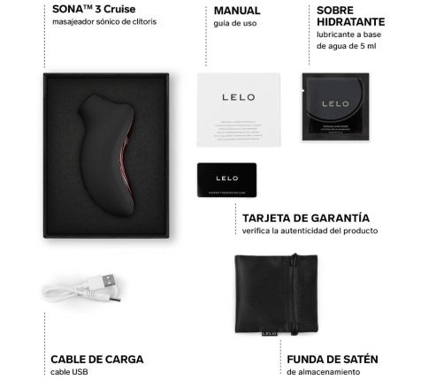 LELO - SONA 3 CRUISE SONIC CLITORAL MASSAGER BLACK