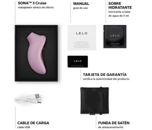 LELO - SONA 3 CRUISE SONIC CLITORAL MASSAGER SOFT PINK