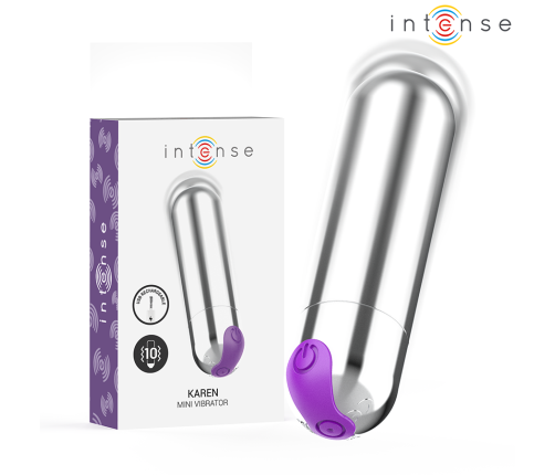 INTENSE - KAREN MINI RECHARGEABLE VIBRATING BULLET SILVER
