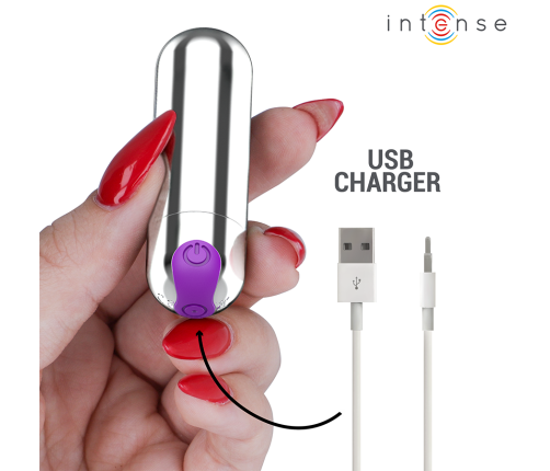 INTENSE - KAREN MINI RECHARGEABLE VIBRATING BULLET SILVER